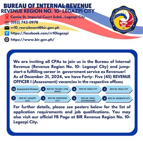 bir legazpi|BIR Revenue Region 10 .